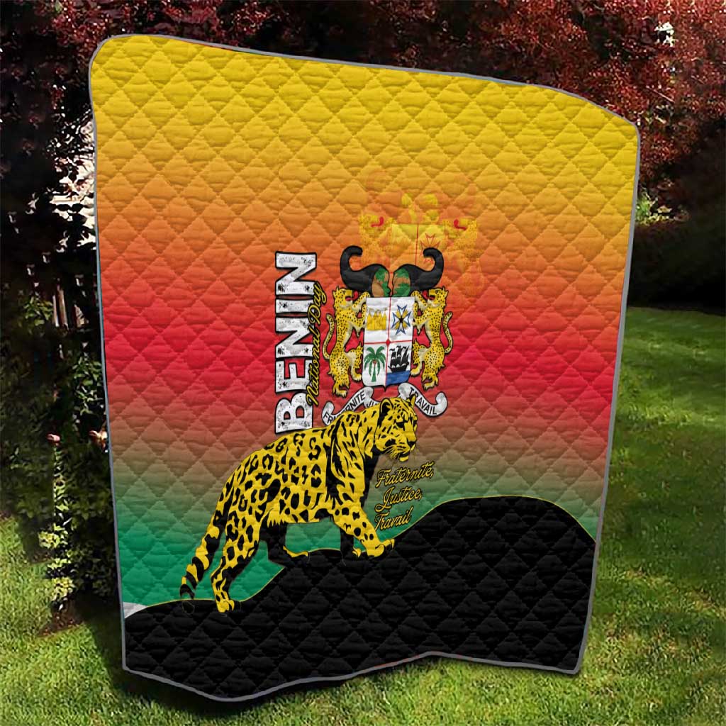 Benin National Day Quilt Leopard With Coat Of Arms LT15
