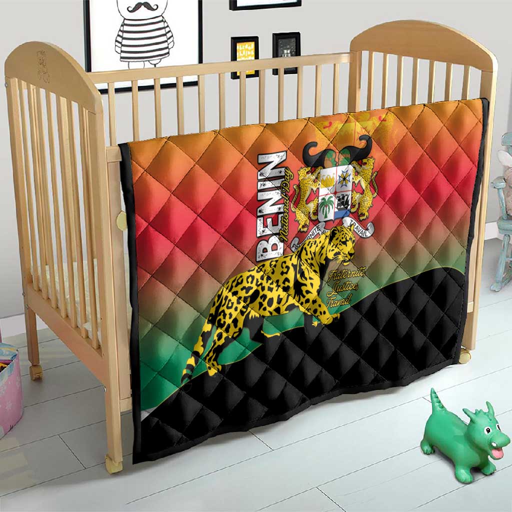 Benin National Day Quilt Leopard With Coat Of Arms LT15