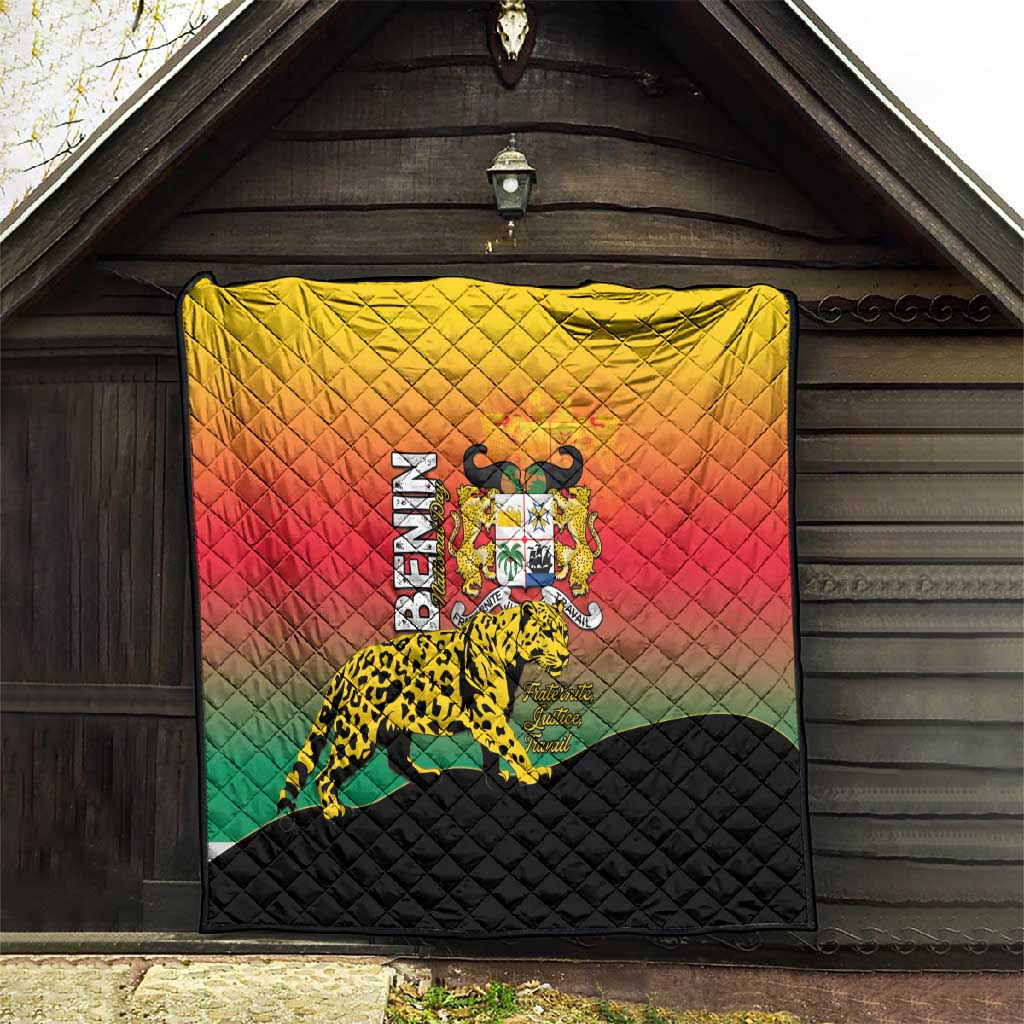 Benin National Day Quilt Leopard With Coat Of Arms LT15