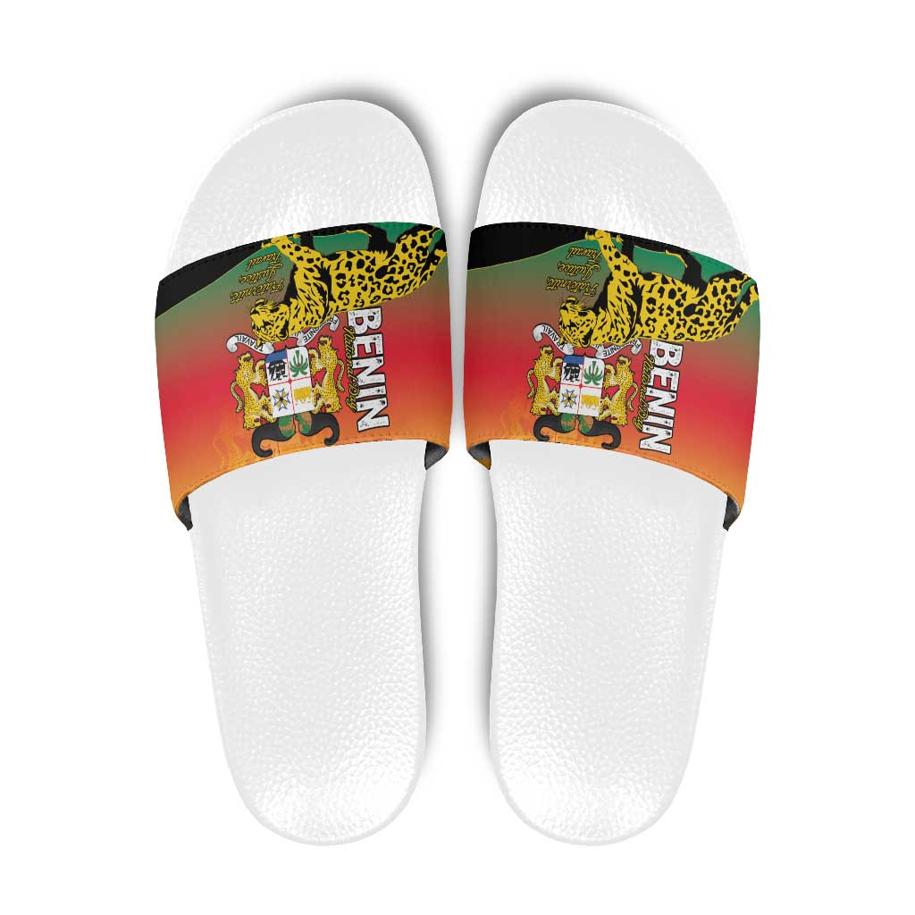 Benin National Day Slide Sandals Leopard With Coat Of Arms LT15