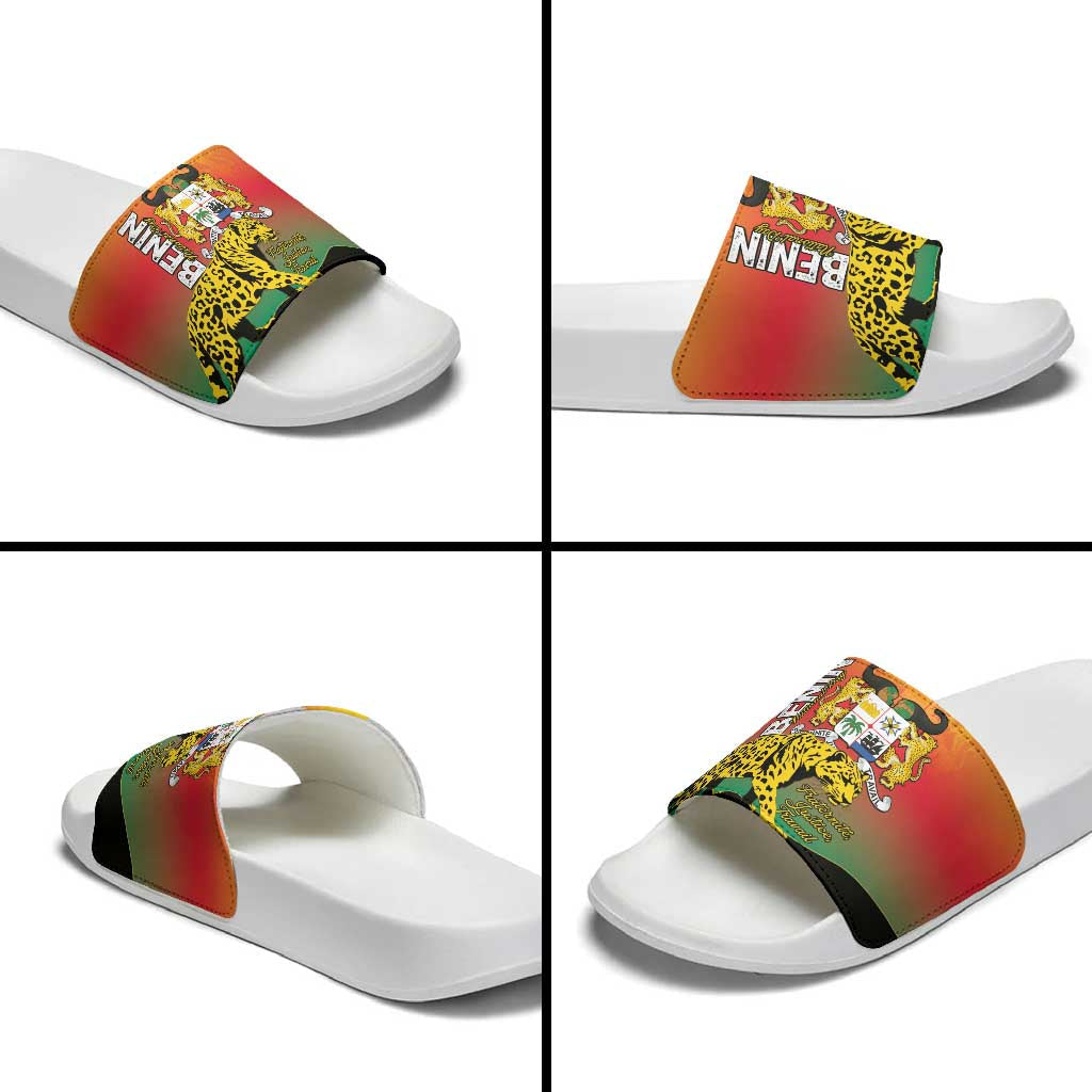 Benin National Day Slide Sandals Leopard With Coat Of Arms LT15