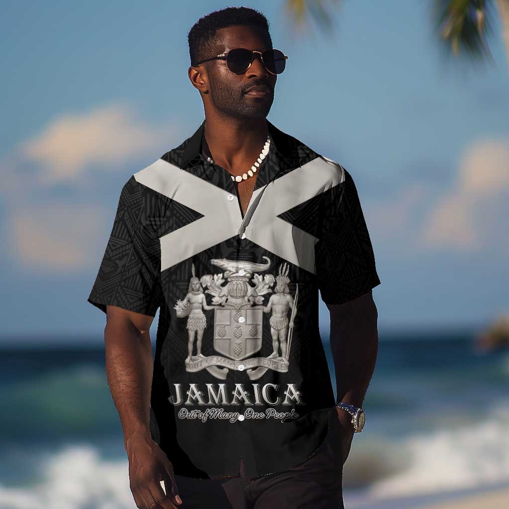 Personalized Jamaica Hawaiian Shirt Out of Many One People Silver Color LT15