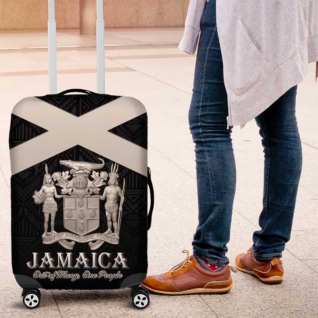 Jamaica Luggage Cover Coat Of Arms With Rastafarian Lion Silver Color LT15