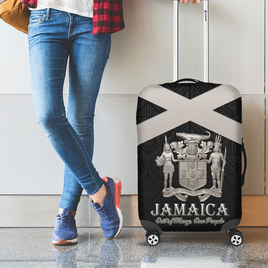Jamaica Luggage Cover Coat Of Arms With Rastafarian Lion Silver Color LT15