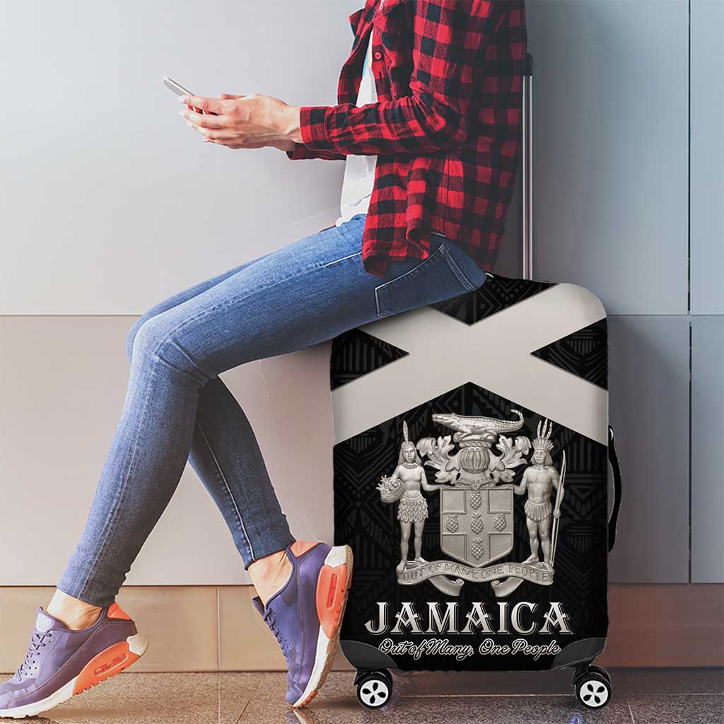 Jamaica Luggage Cover Coat Of Arms With Rastafarian Lion Silver Color LT15
