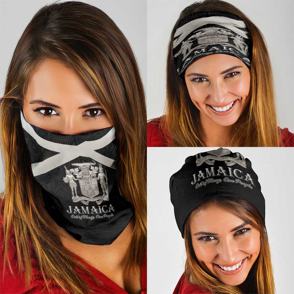 Jamaica Neck Gaiter Coat Of Arms With Rastafarian Lion Silver Color LT15