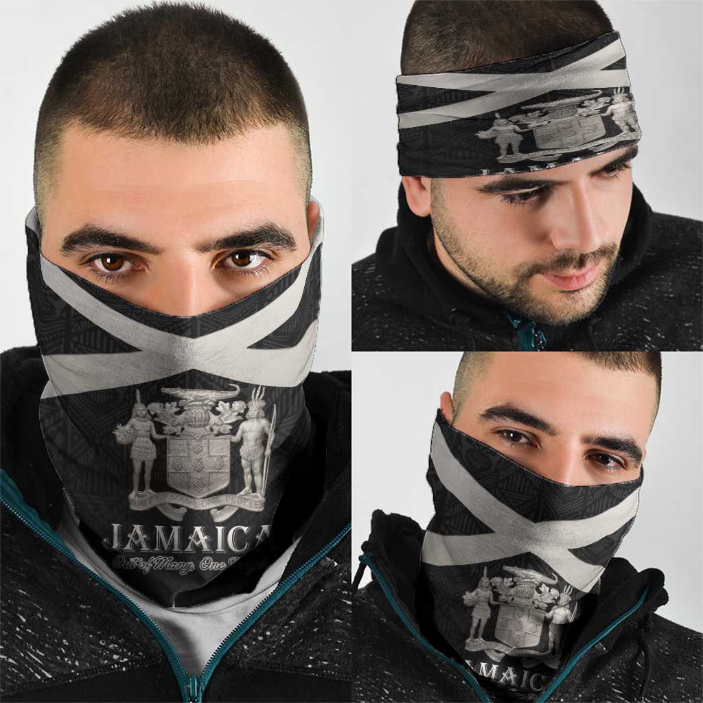 Jamaica Neck Gaiter Coat Of Arms With Rastafarian Lion Silver Color LT15