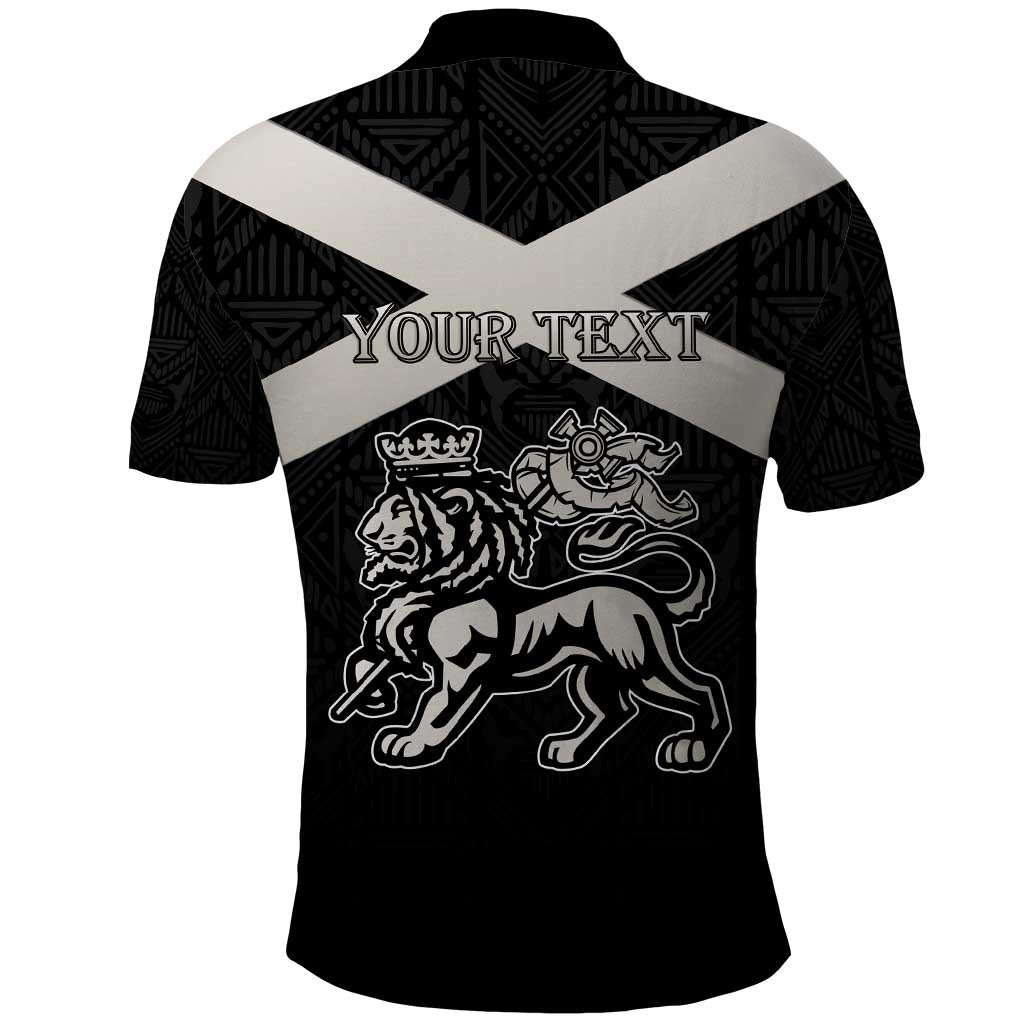 Personalized Jamaica Polo Shirt Coat Of Arms With Rastafarian Lion Silver Color LT15