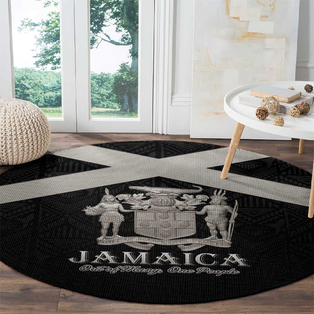 Jamaica Round Carpet Out of Many One People Silver Color LT15