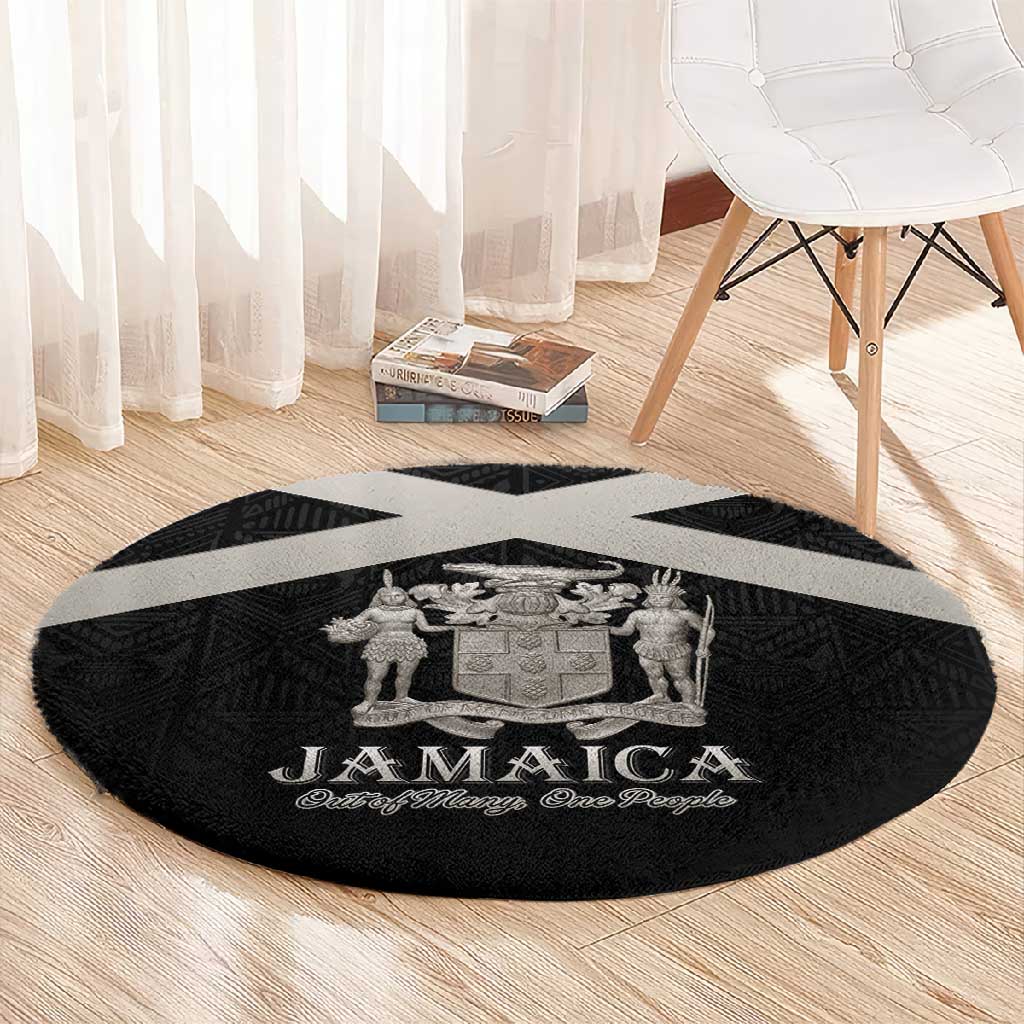 Jamaica Round Carpet Out of Many One People Silver Color LT15