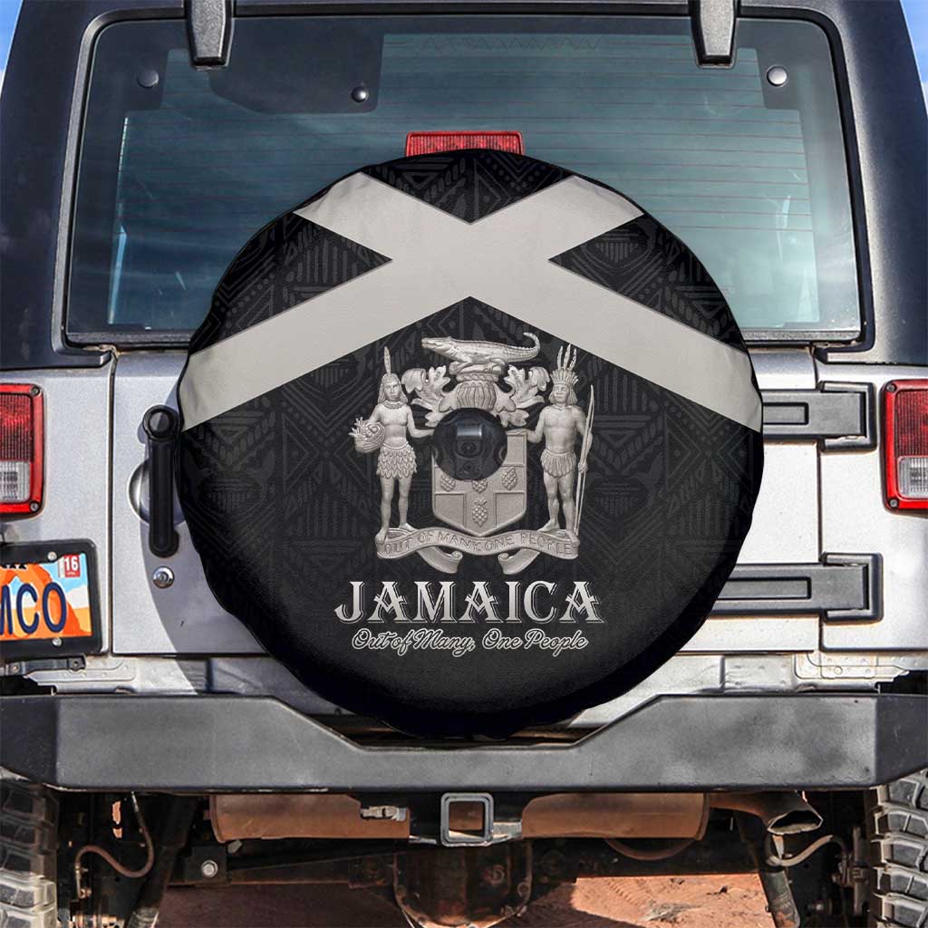 Jamaica Spare Tire Cover Coat Of Arms With Rastafarian Lion Silver Color LT15