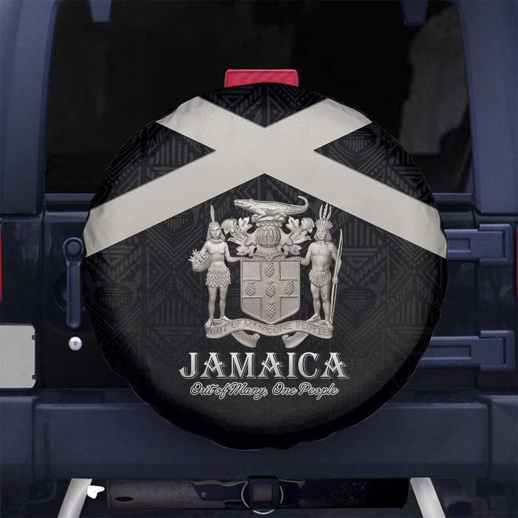 Jamaica Spare Tire Cover Coat Of Arms With Rastafarian Lion Silver Color LT15