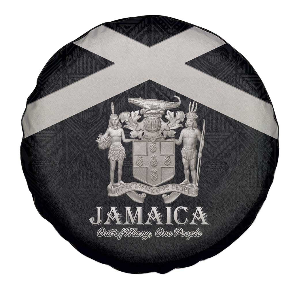 Jamaica Spare Tire Cover Coat Of Arms With Rastafarian Lion Silver Color LT15