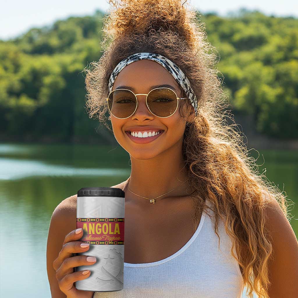 Afro Angola Football Custom 4 in 1 Can Cooler Tumbler Go Palancas Negras LT15