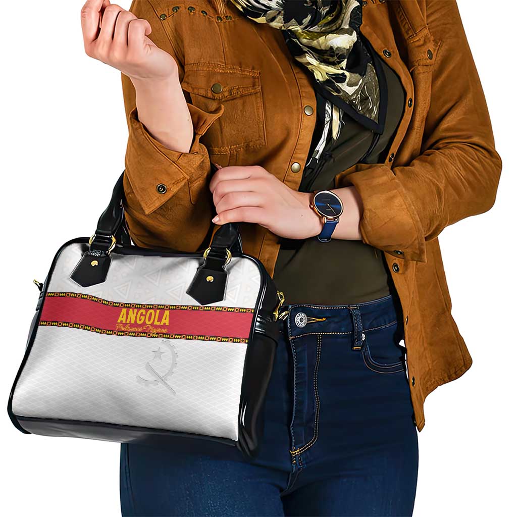 Angola Football Shoulder Handbag Avante Palancas Negras - White LT15