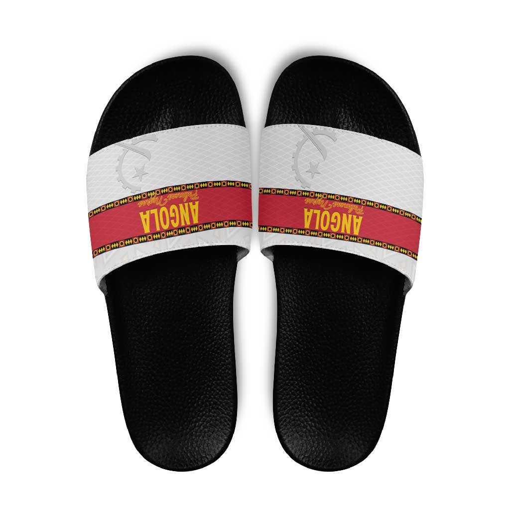 Angola Football Slide Sandals Avante Palancas Negras - White LT15