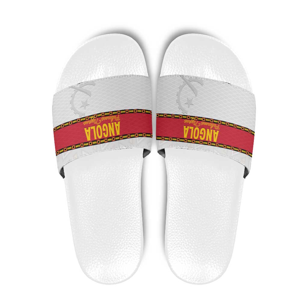 Angola Football Slide Sandals Avante Palancas Negras - White LT15