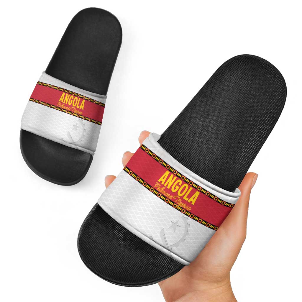 Angola Football Slide Sandals Avante Palancas Negras - White LT15