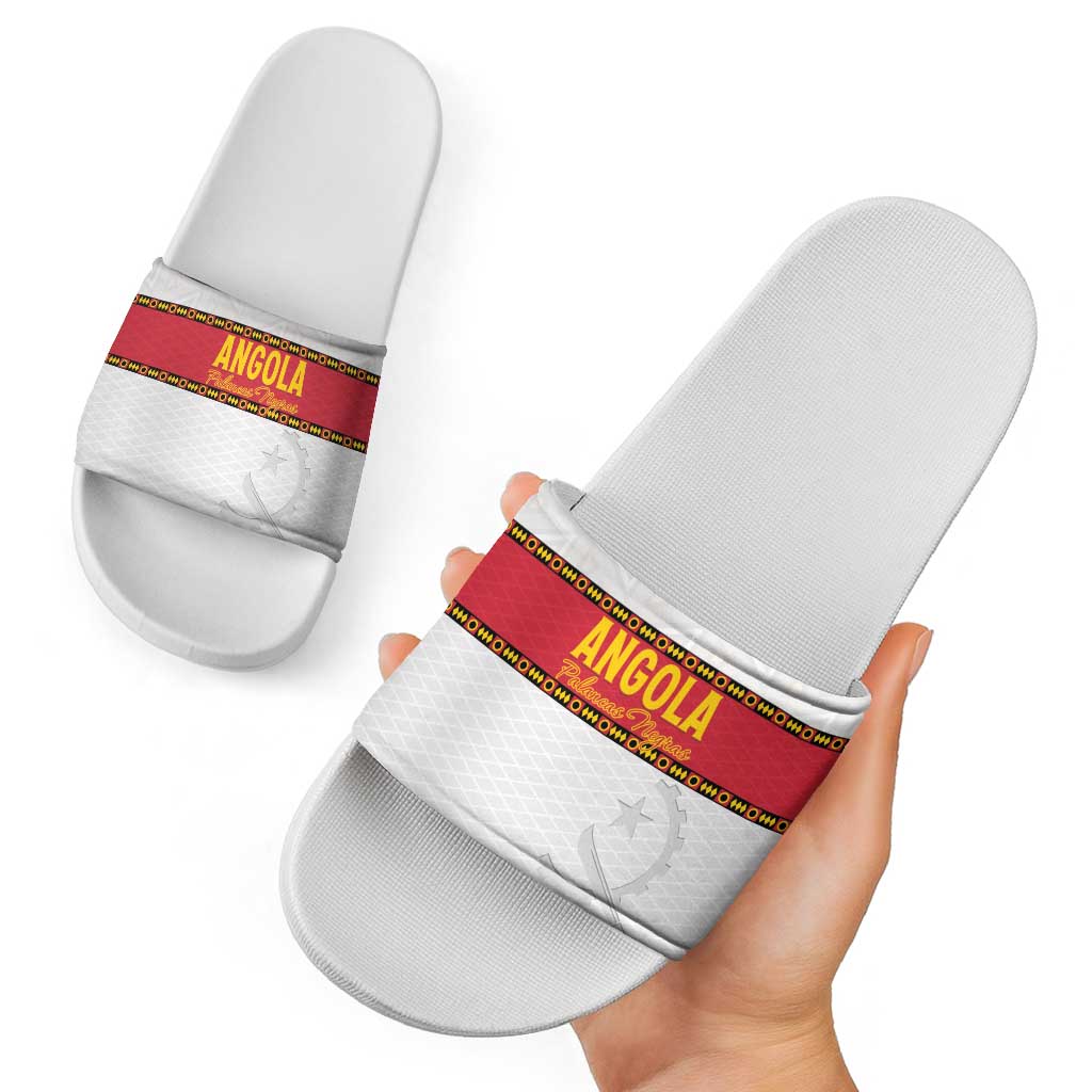 Angola Football Slide Sandals Avante Palancas Negras - White LT15