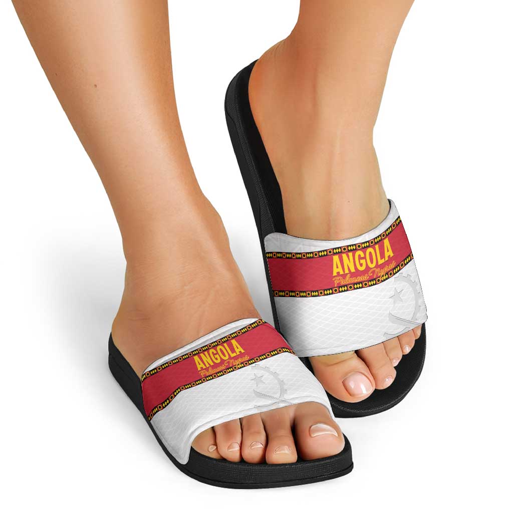Angola Football Slide Sandals Avante Palancas Negras - White LT15