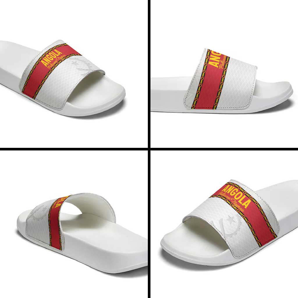 Angola Football Slide Sandals Avante Palancas Negras - White LT15