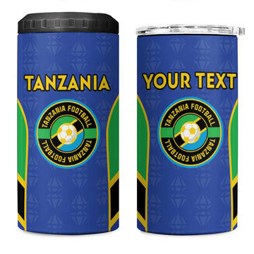 Afro Tanzania Football Custom 4 in 1 Can Cooler Tumbler Go Taifa Stars Go LT15