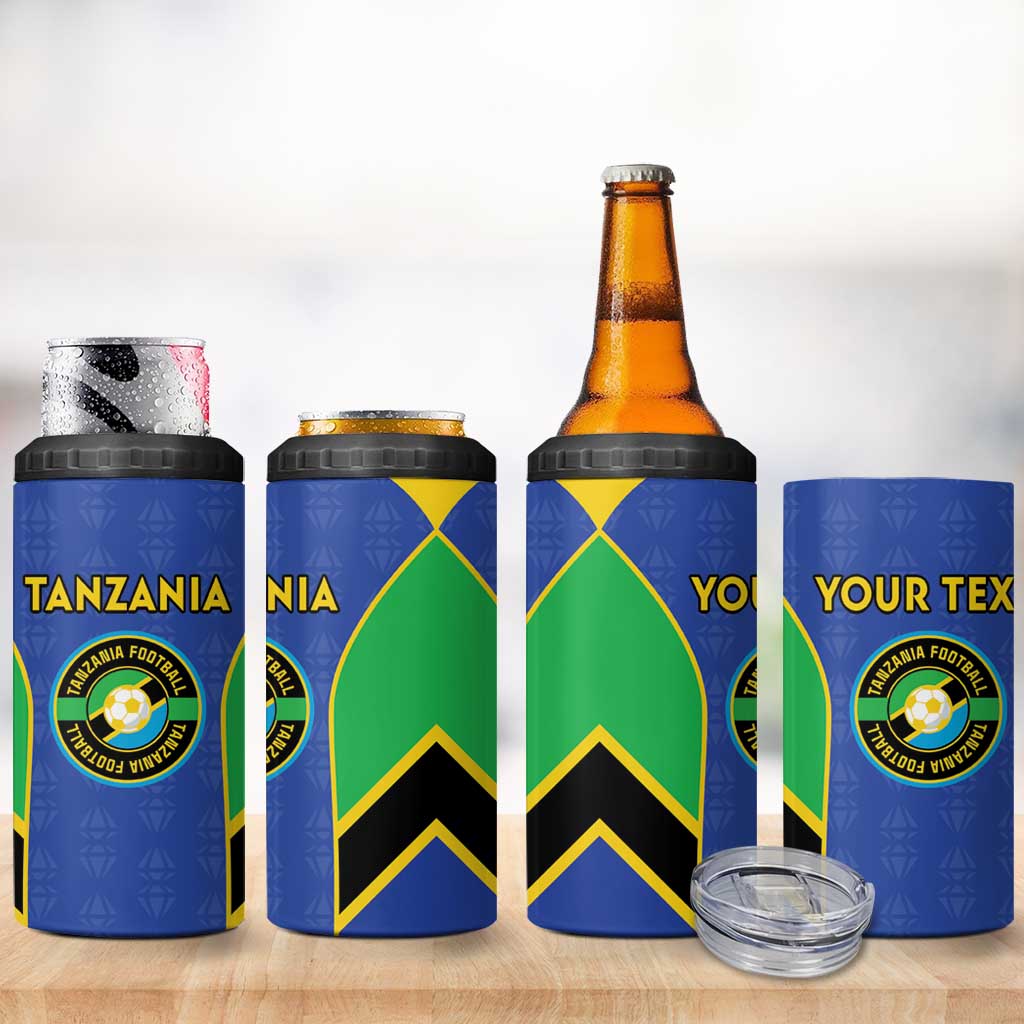 Afro Tanzania Football Custom 4 in 1 Can Cooler Tumbler Go Taifa Stars Go LT15