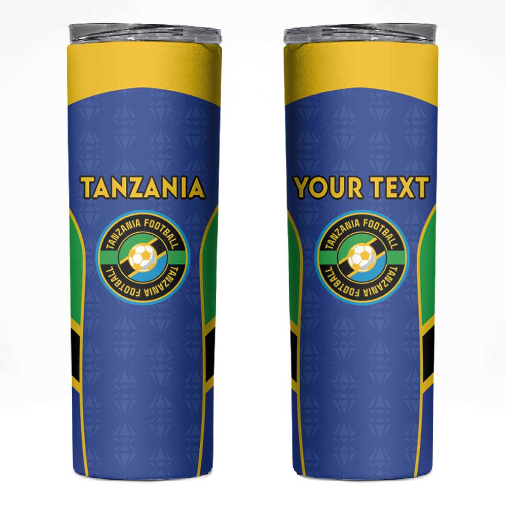 Afro Tanzania Football Custom Skinny Tumbler Go Taifa Stars Go LT15