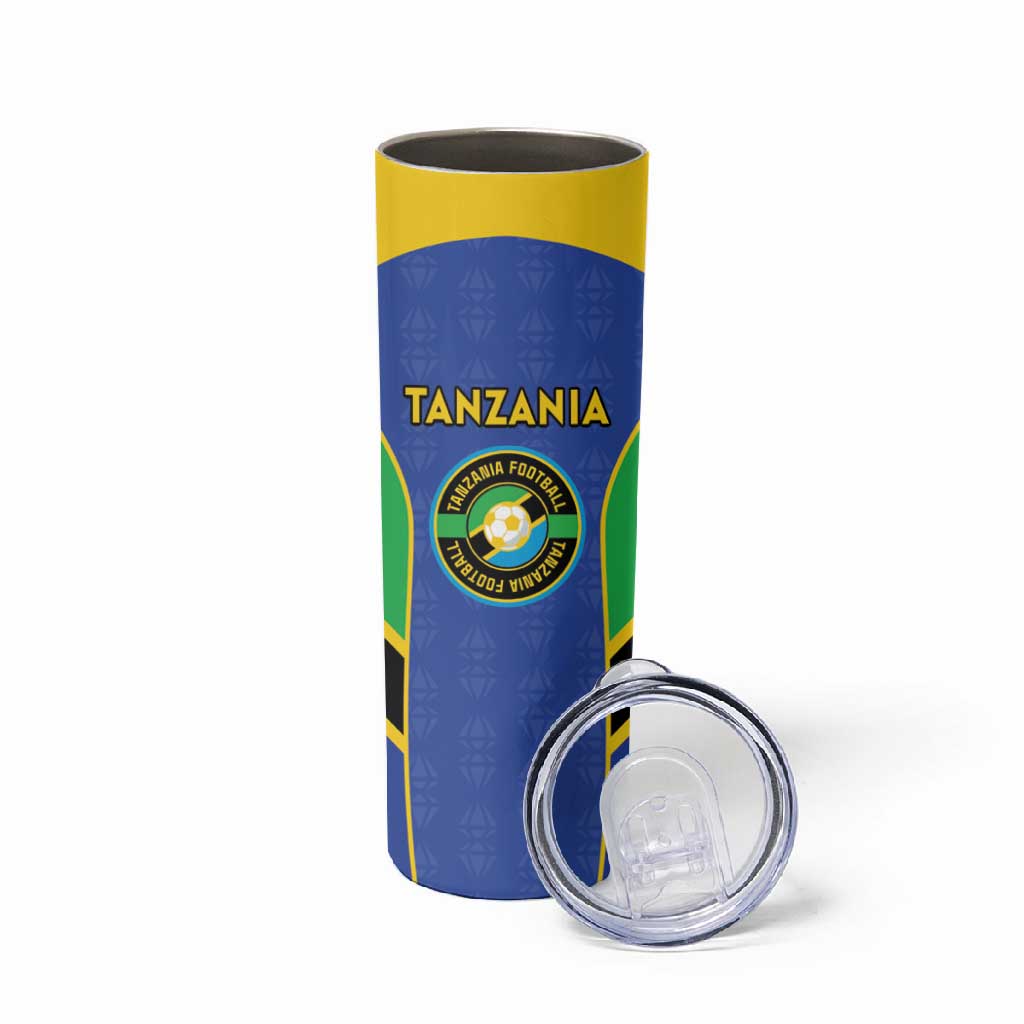Afro Tanzania Football Custom Skinny Tumbler Go Taifa Stars Go LT15