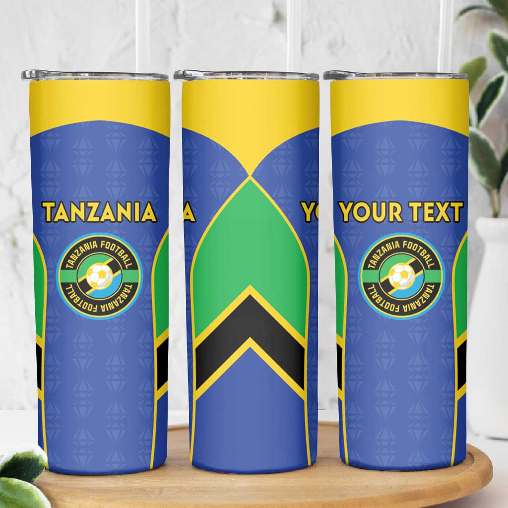 Afro Tanzania Football Custom Skinny Tumbler Go Taifa Stars Go LT15