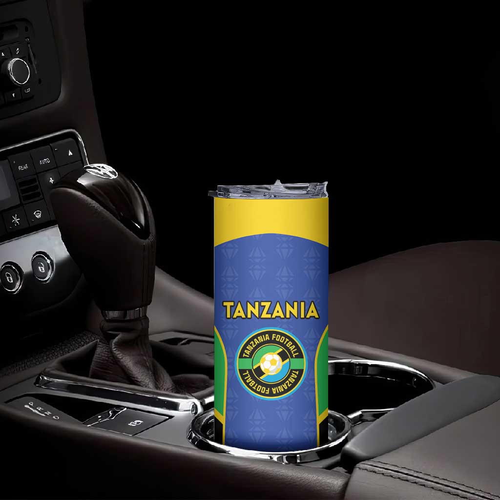 Afro Tanzania Football Custom Skinny Tumbler Go Taifa Stars Go LT15