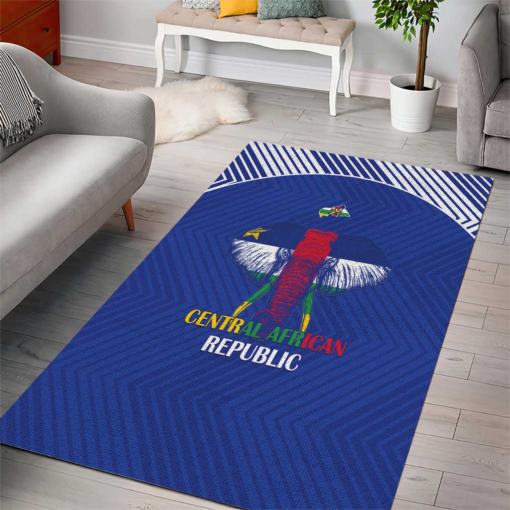 Afro Central African Republic Football Area Rug Go Champions LT15