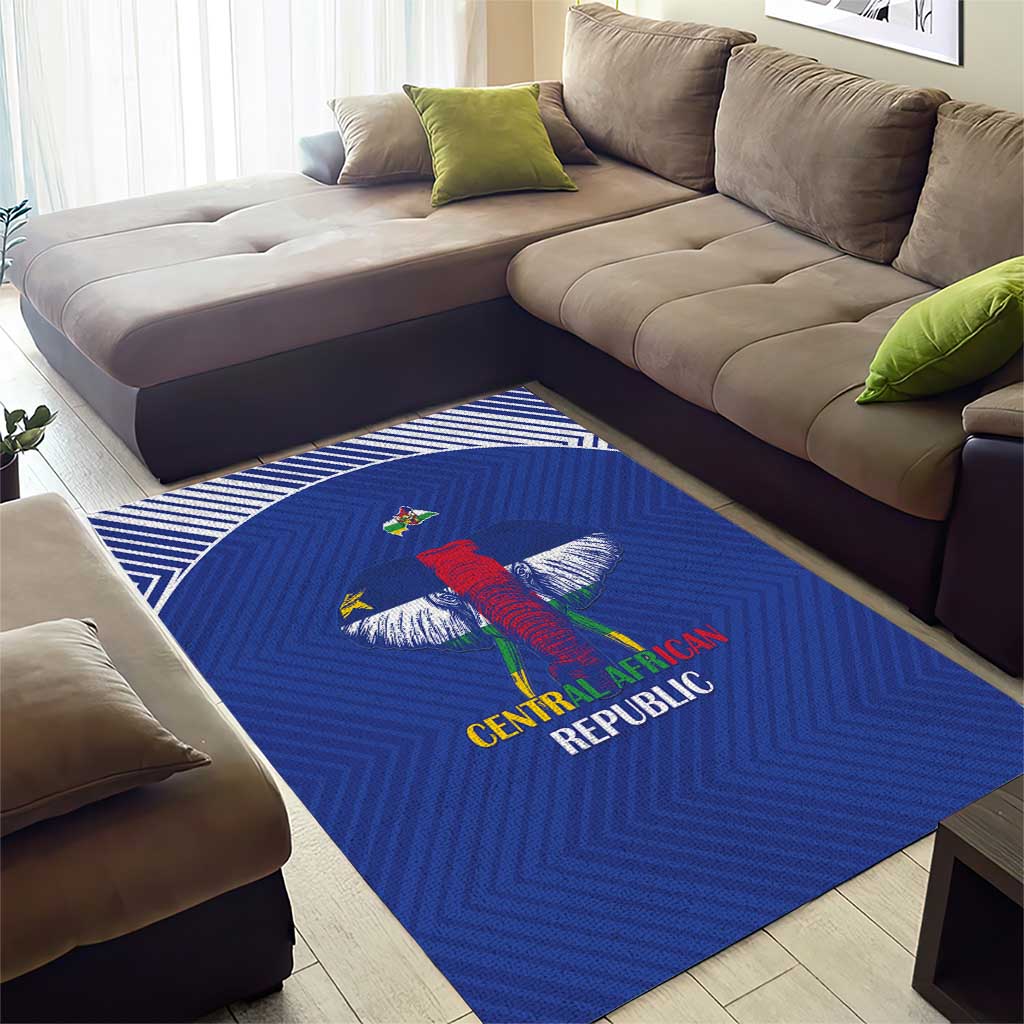 Afro Central African Republic Football Area Rug Go Champions LT15