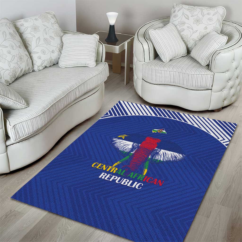 Afro Central African Republic Football Area Rug Go Champions LT15
