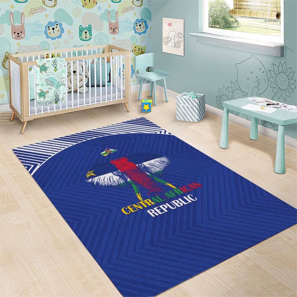 Afro Central African Republic Football Area Rug Go Champions LT15