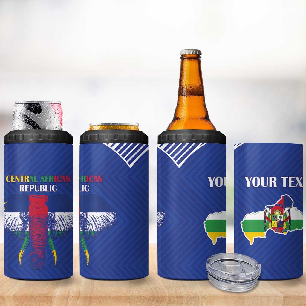 Afro Central African Republic Football Custom 4 in 1 Can Cooler Tumbler Go Champions LT15