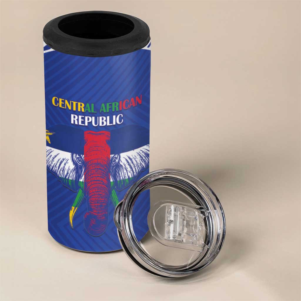 Afro Central African Republic Football Custom 4 in 1 Can Cooler Tumbler Go Champions LT15