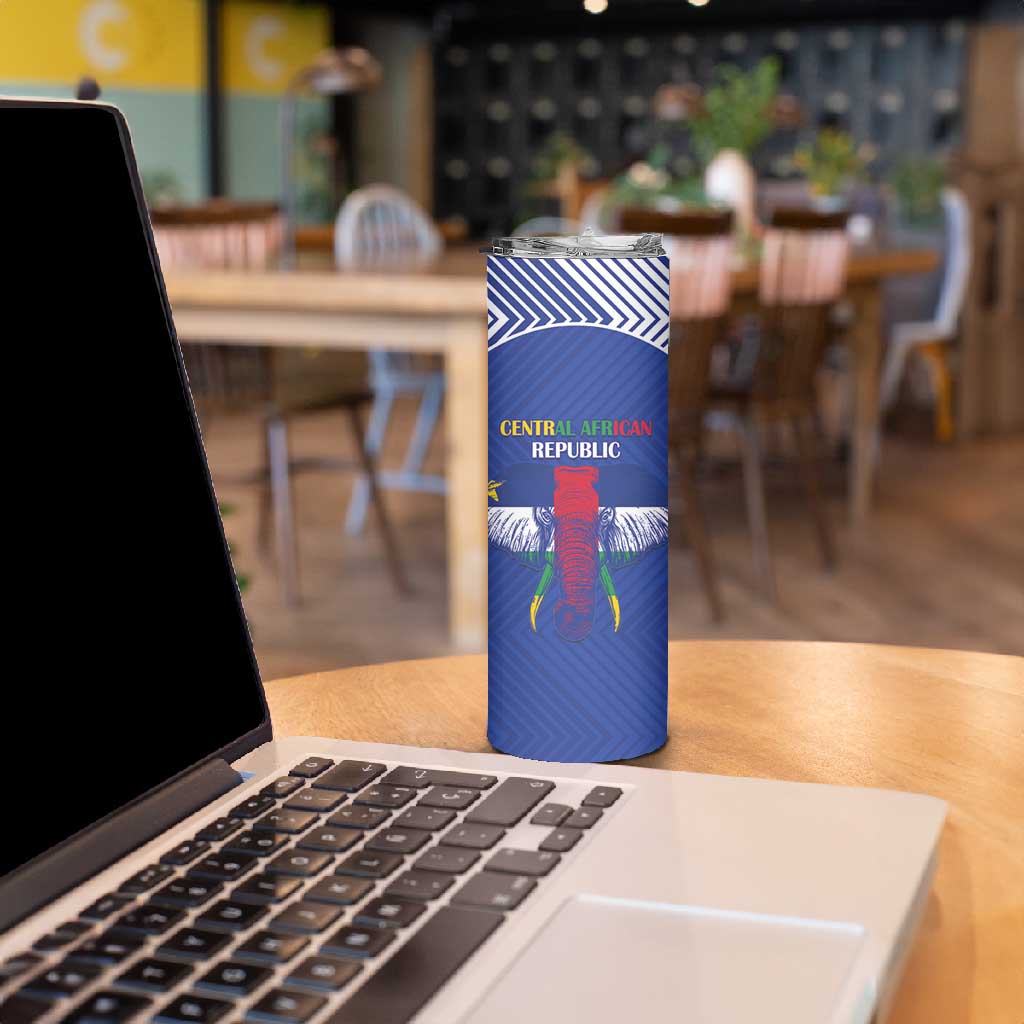 Afro Central African Republic Football Custom Skinny Tumbler Go Champions LT15
