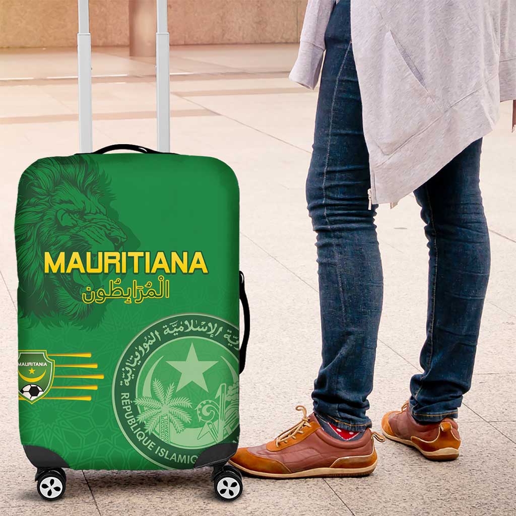 Mauritania Football Luggage Cover Coat Of Arms With Islamic Pattern LT15