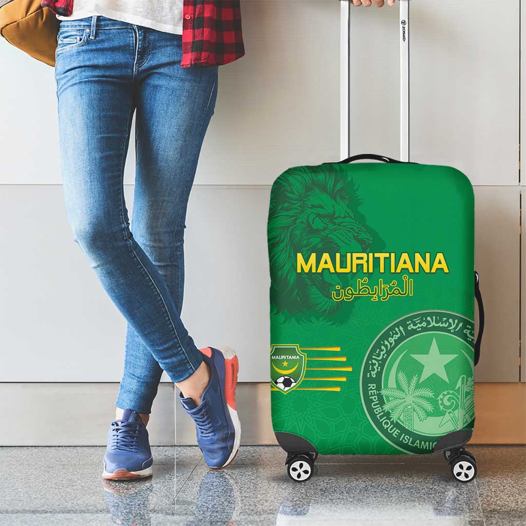 Mauritania Football Luggage Cover Coat Of Arms With Islamic Pattern LT15