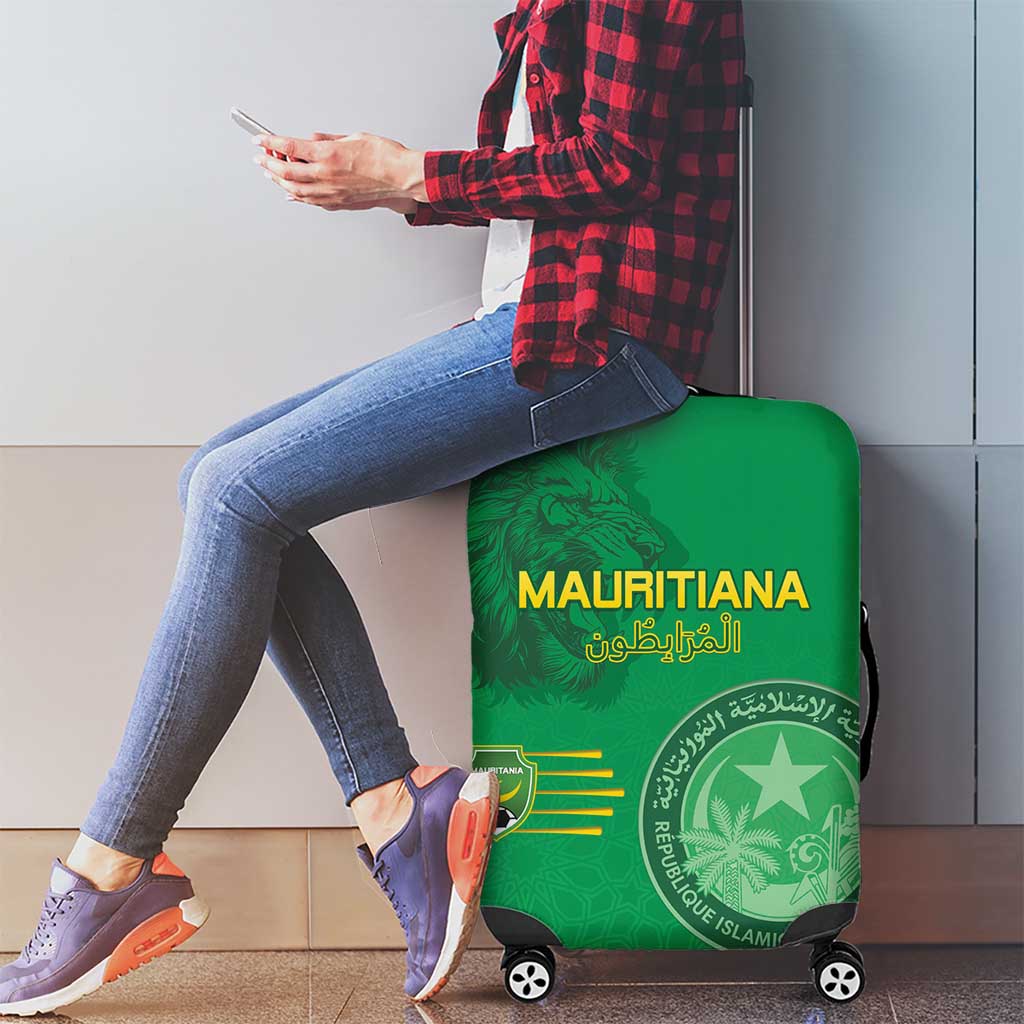 Mauritania Football Luggage Cover Coat Of Arms With Islamic Pattern LT15