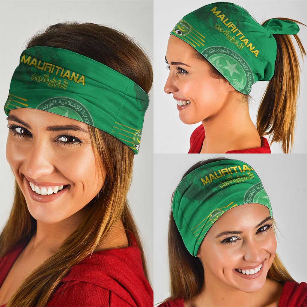 Mauritania Football Neck Gaiter Coat Of Arms With Islamic Pattern LT15