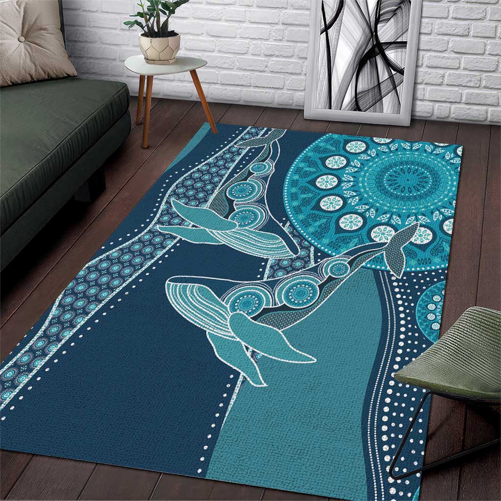 South Africa Whale Festival Area Rug African Shwe Shwe Pattern LT15