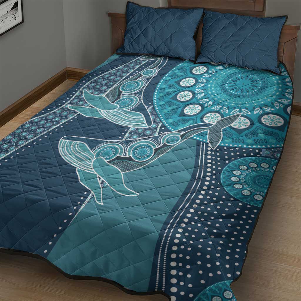 South Africa Whale Festival Quilt Bed Set African Shwe Shwe Pattern LT15