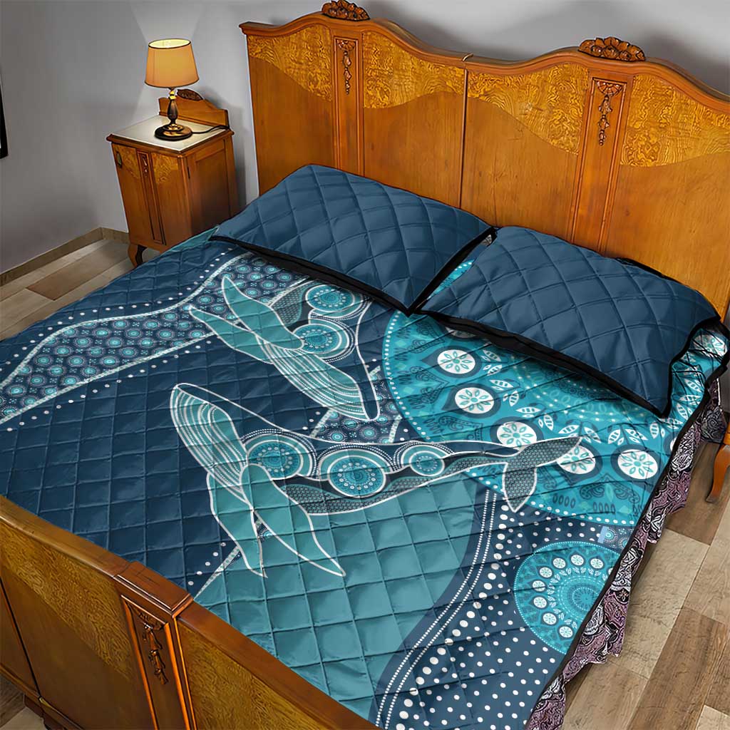 South Africa Whale Festival Quilt Bed Set African Shwe Shwe Pattern LT15