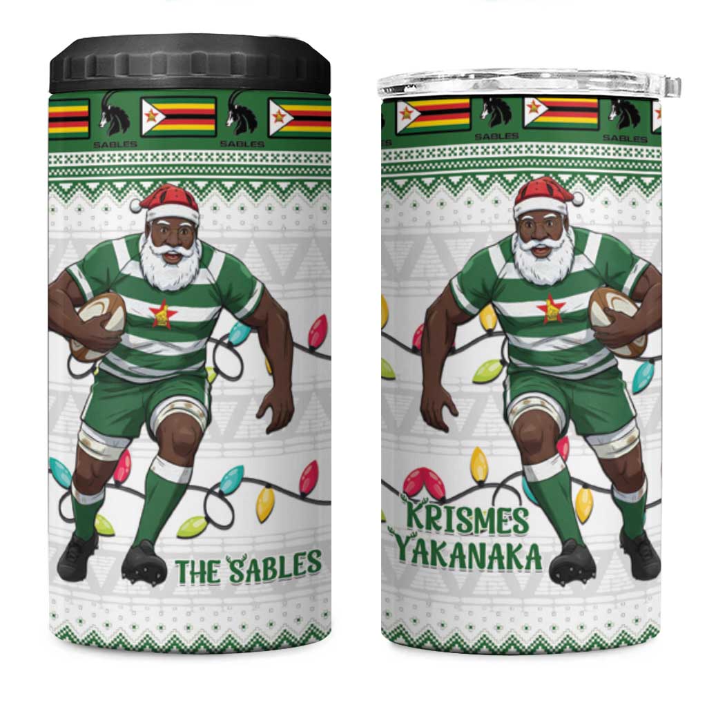 Afro Christmas Rugby Zimbabwe 4 in 1 Can Cooler Tumbler The Sables Krismes Yakanaka LT15