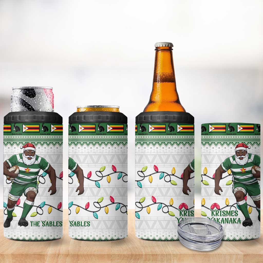 Afro Christmas Rugby Zimbabwe 4 in 1 Can Cooler Tumbler The Sables Krismes Yakanaka LT15