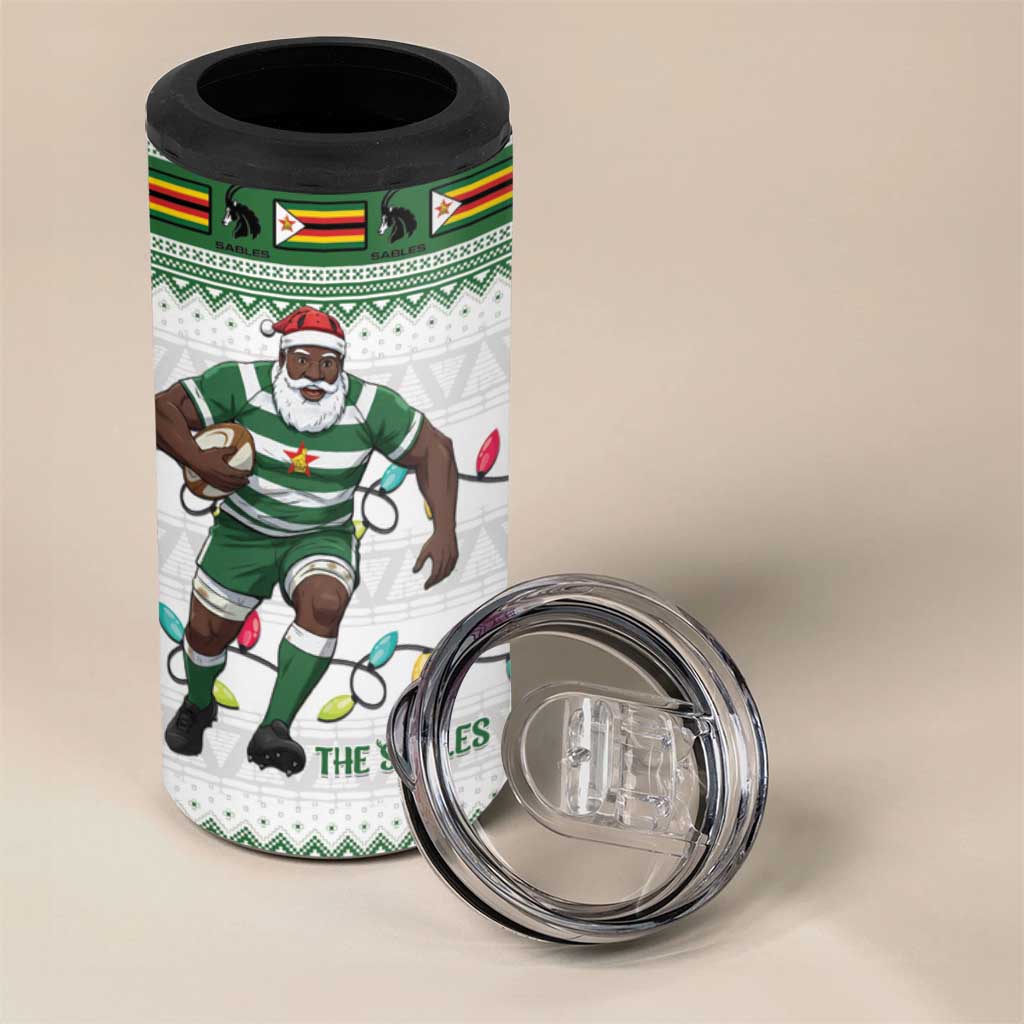 Afro Christmas Rugby Zimbabwe 4 in 1 Can Cooler Tumbler The Sables Krismes Yakanaka LT15
