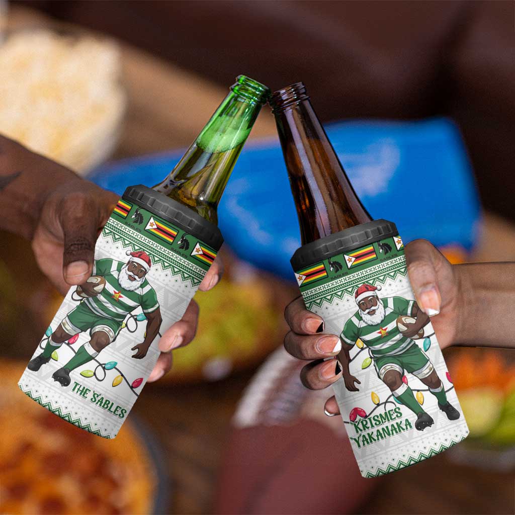 Afro Christmas Rugby Zimbabwe 4 in 1 Can Cooler Tumbler The Sables Krismes Yakanaka LT15