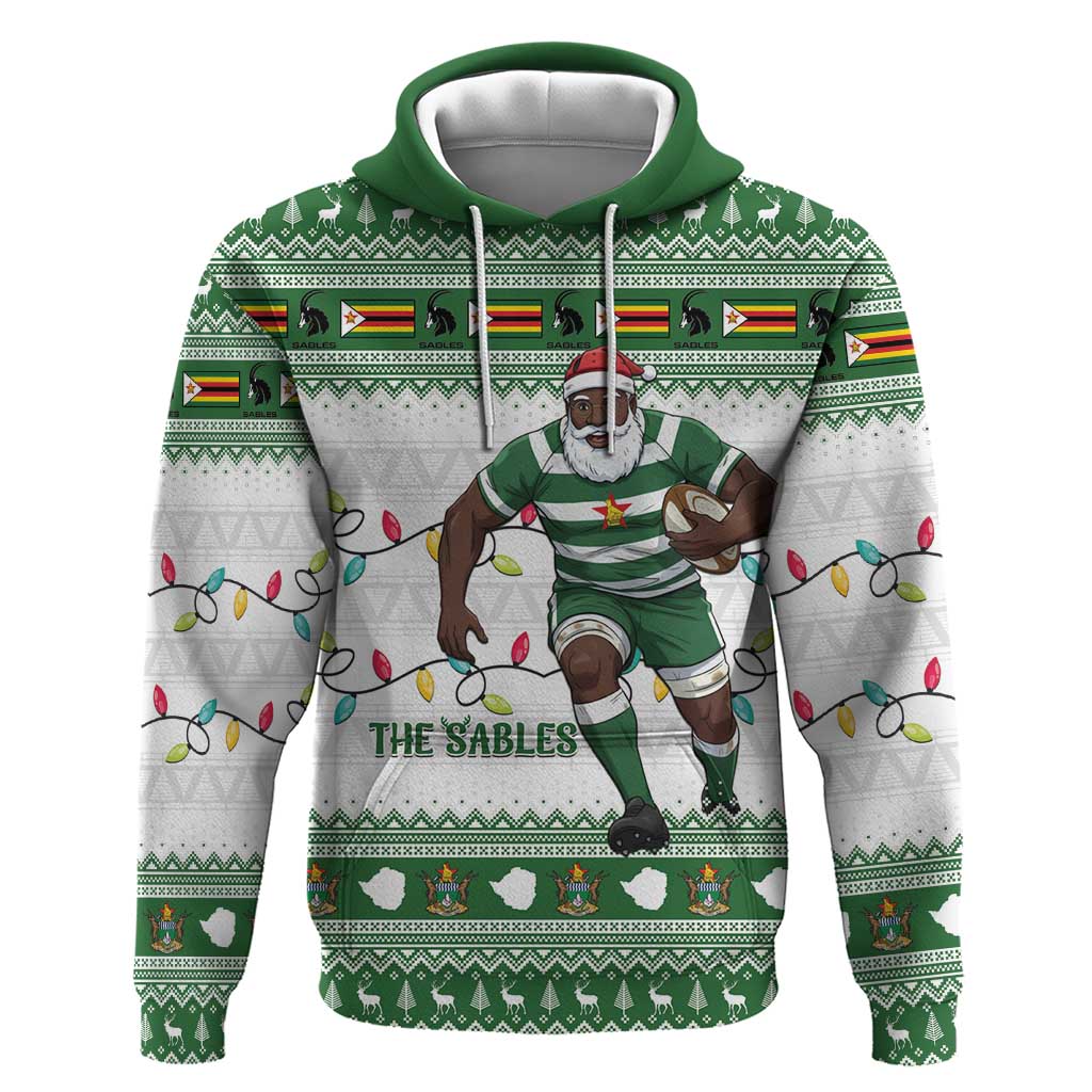 Zimbabwe Rugby Christmas Hoodie The Sables Krismes Yakanaka LT15